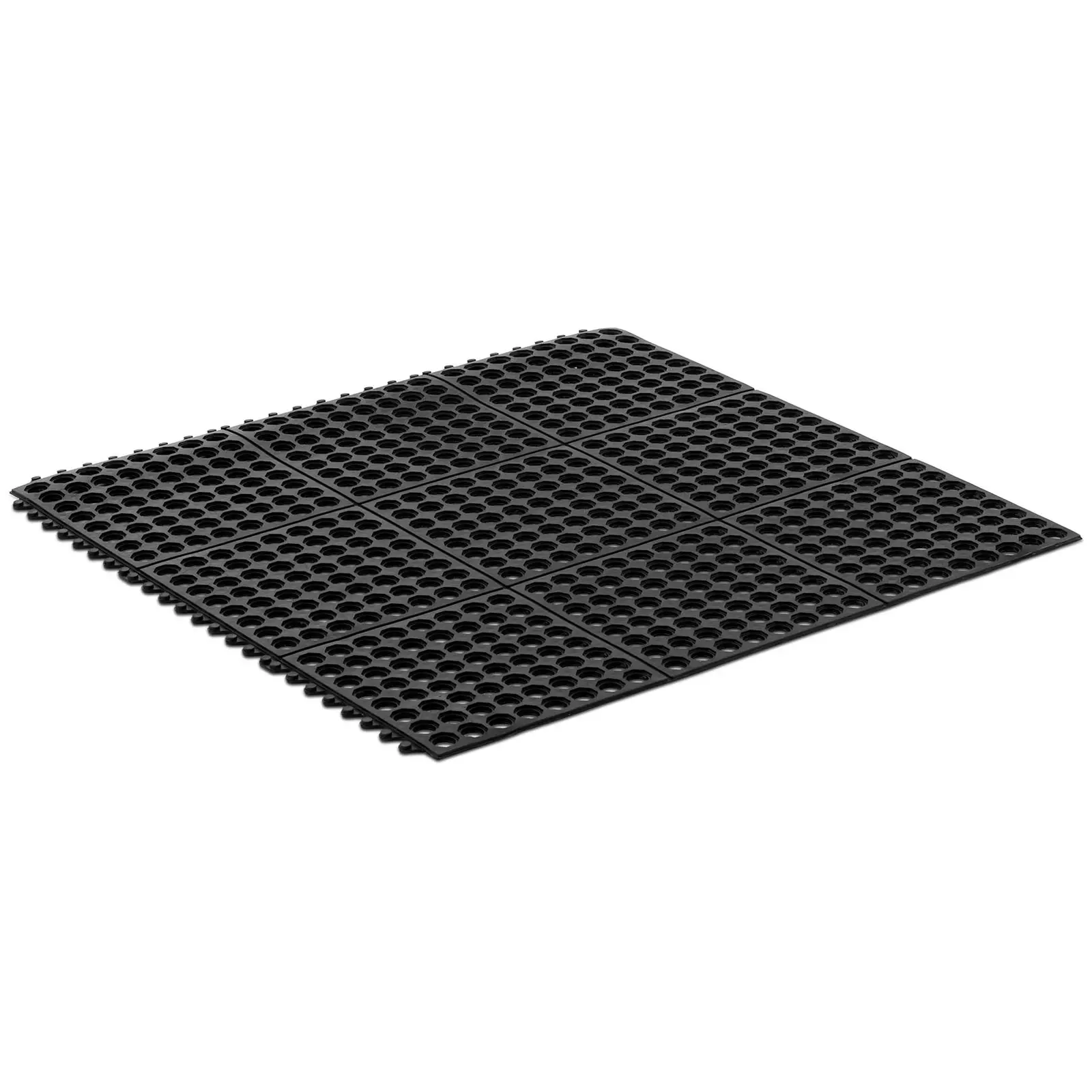 Λαστιχένιο χαλάκι - 92 x 92 x 0.50 cm - μαύρο
