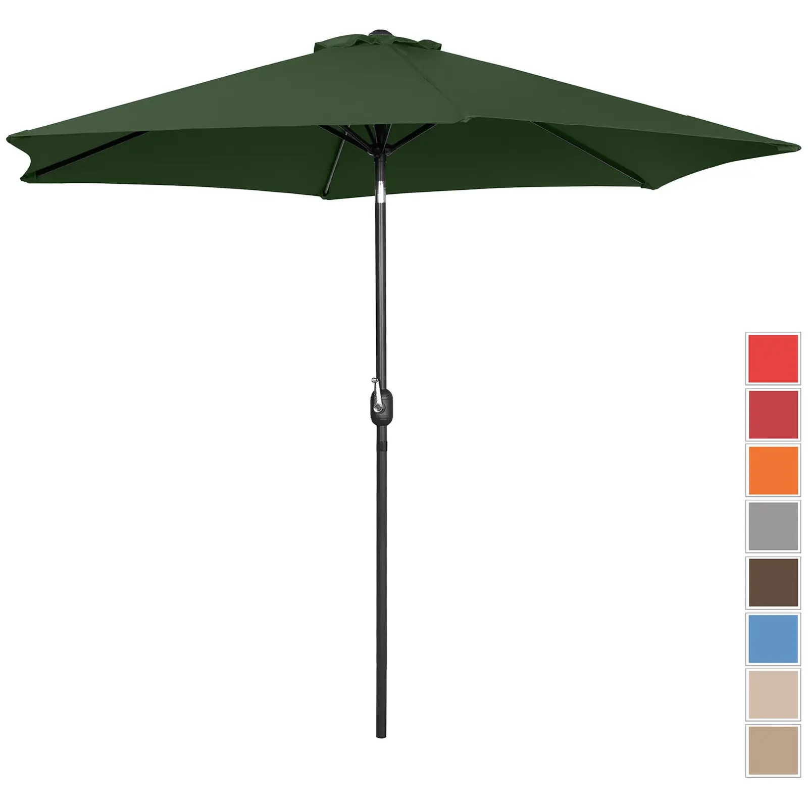 Ομπρέλα εξωτερικού χώρου - πράσινη - εξαγωνική - Ø 300 cm - ανακλινόμενη
