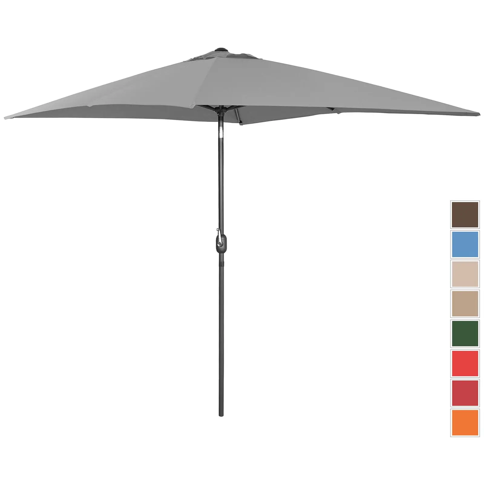 Μεγάλη ομπρέλα εξωτερικού χώρου - σκούρο γκρι - ορθογώνια - 200 x 300 cm - ανακλινόμενη