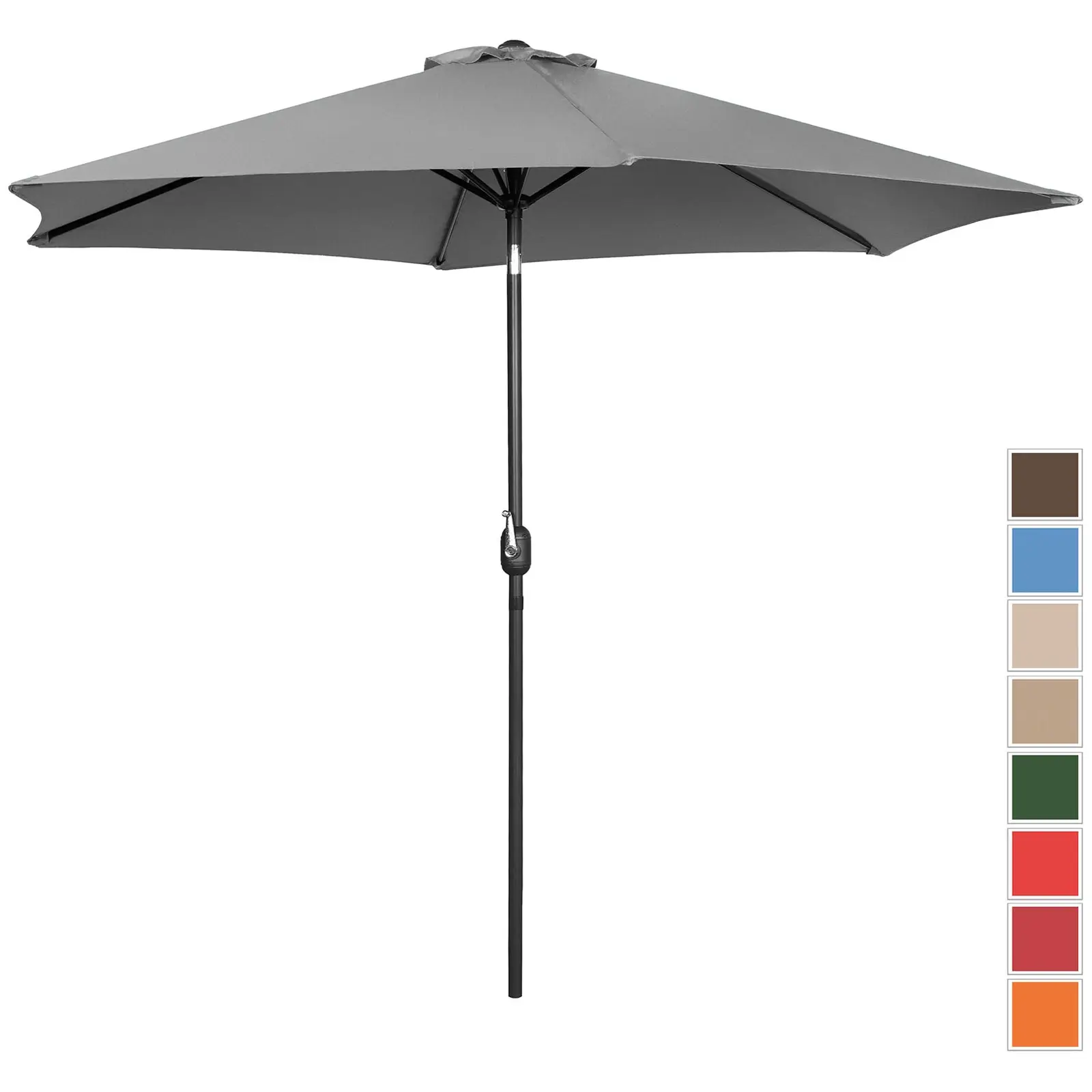 Μεγάλη ομπρέλα εξωτερικού χώρου - σκούρο γκρι - εξαγωνική - Ø 300 cm - ανακλινόμενη