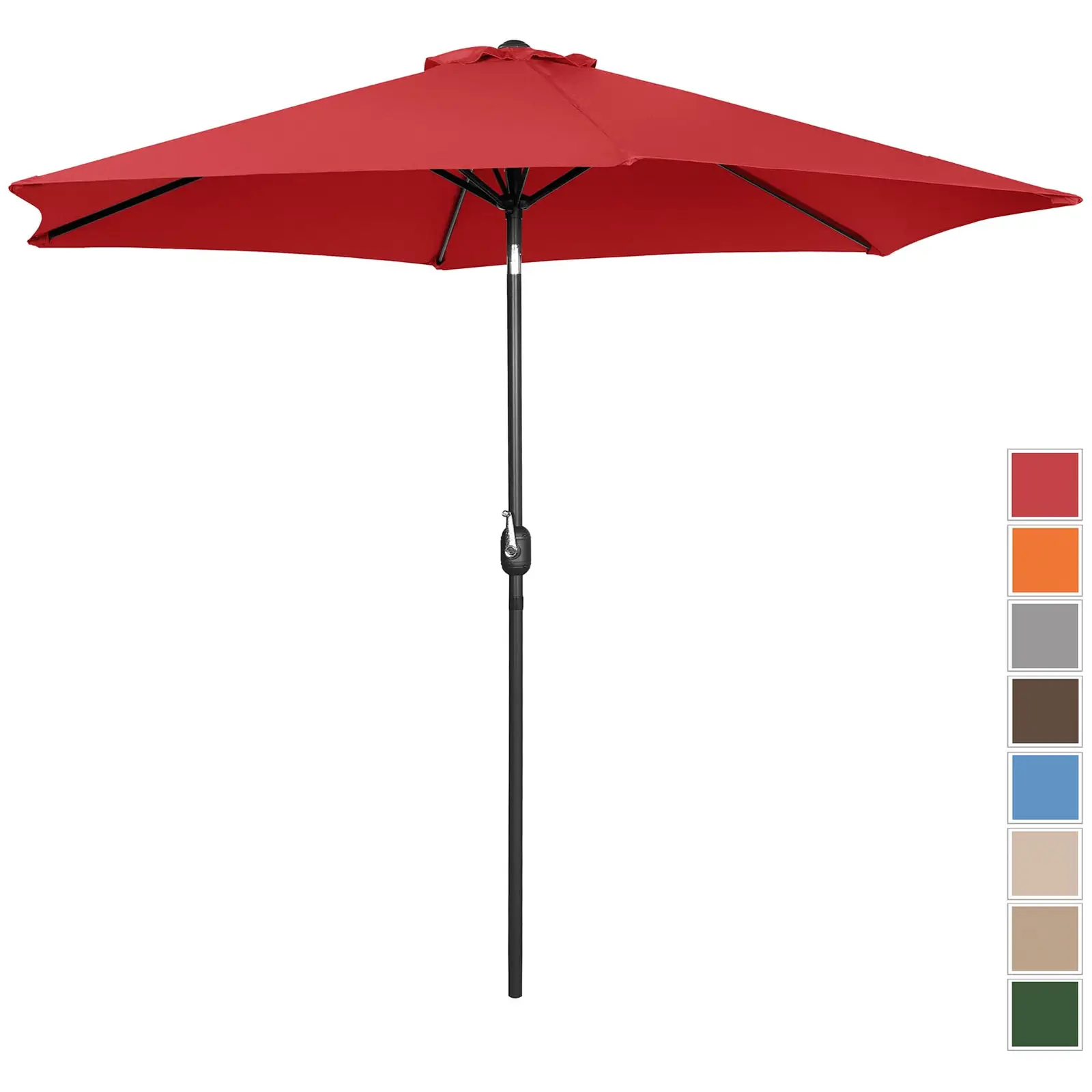 Μεγάλη ομπρέλα εξωτερικού χώρου - κόκκινη - εξαγωνική - Ø 270 cm - ανακλινόμενη