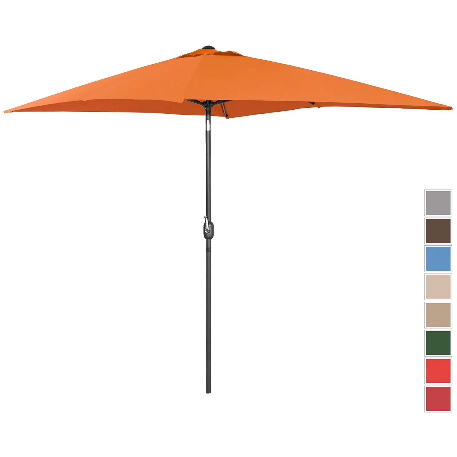 Μεγάλη ομπρέλα εξωτερικού χώρου - πορτοκαλί - ορθογώνια - 200 x 300 cm - ανακλινόμενη